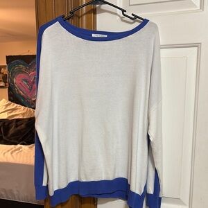 Talbots Plus Blue and White Sweater
